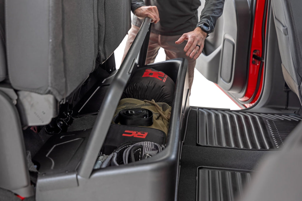 Under Seat Storage with Locking Lid | Crew Cab | Chevy/GMC 1500/2500HD/3500HD (19-26) by Rough Country