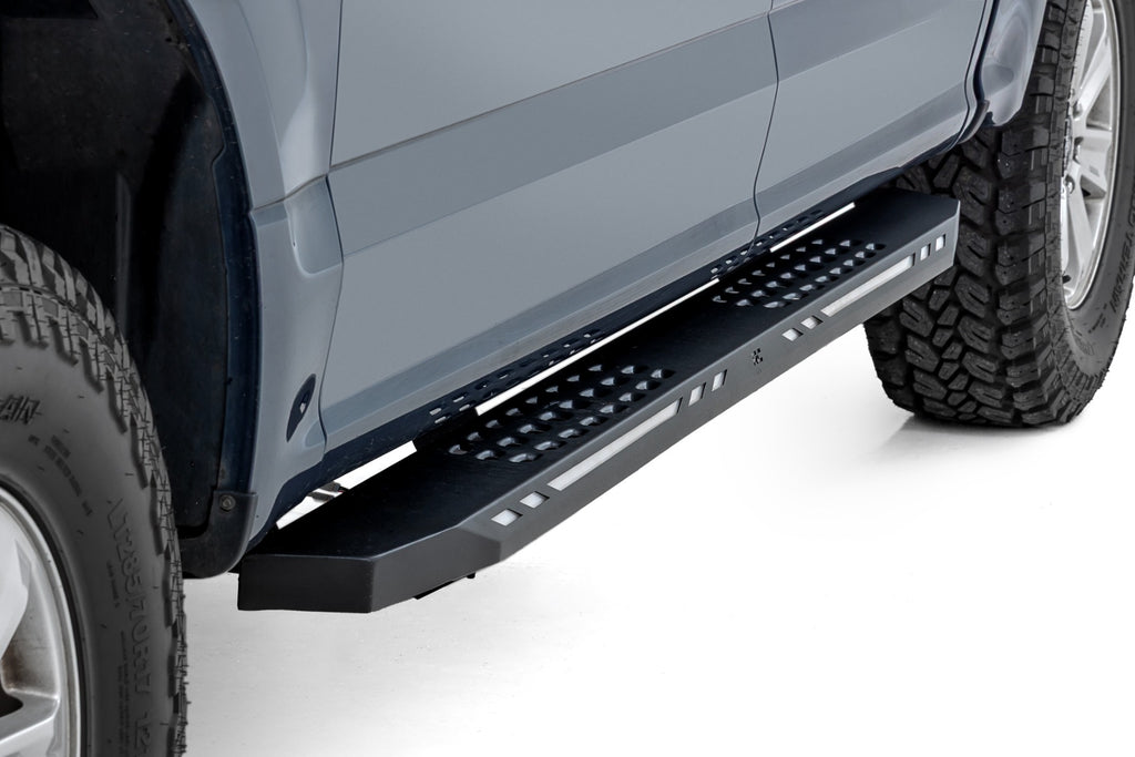 AC2 Running Boards | Amber/White | Crew Cab | Ford F-150/Lightning/F-250/F-350/Raptor (15-26) by Rough Country