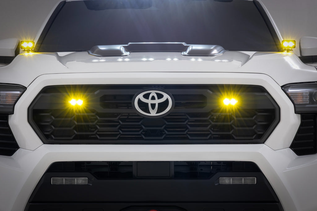 3x1.75 Inch Black Series | Yellow | LED Slim Aux | SAE Fog | Flush Mount | Pair by Rough Country
