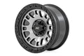 Rough Country 82 Series Wheel | One-Piece | Machined Semi Gloss Black | 17x9 | 6x5.5 | -12mm by Rough Country