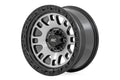 Rough Country 82 Series Wheel | One-Piece | Machined Semi Gloss Black | 17x9 | 5x5 | -12mm by Rough Country