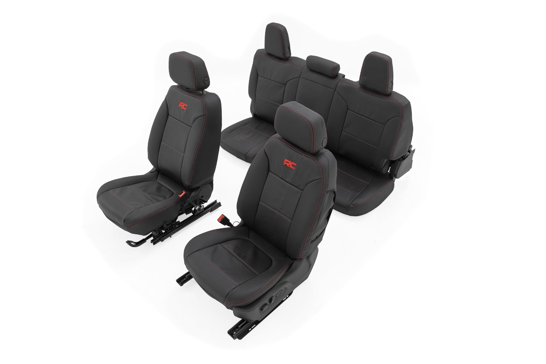 Leather Seat Covers | FR Bucket | RR 60/40 | Chevy/GMC Sierra 1500 (19-26)/Silverado 1500 (19-26) by Rough Country