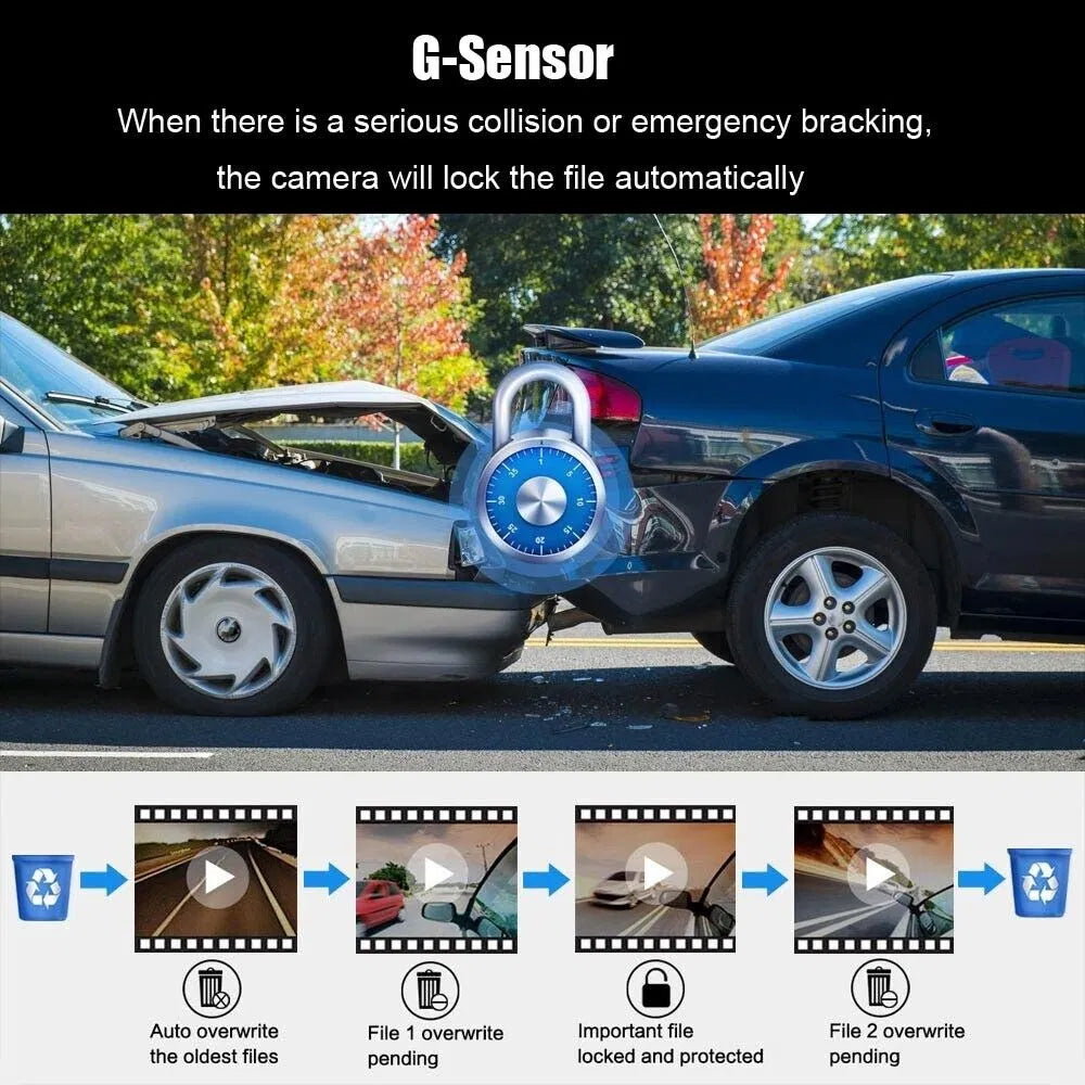 1080P Dual Lens Car DVR Dash Cam Video Recorder G-Sensor Front And Inside Camera by Nino Auto Repair
