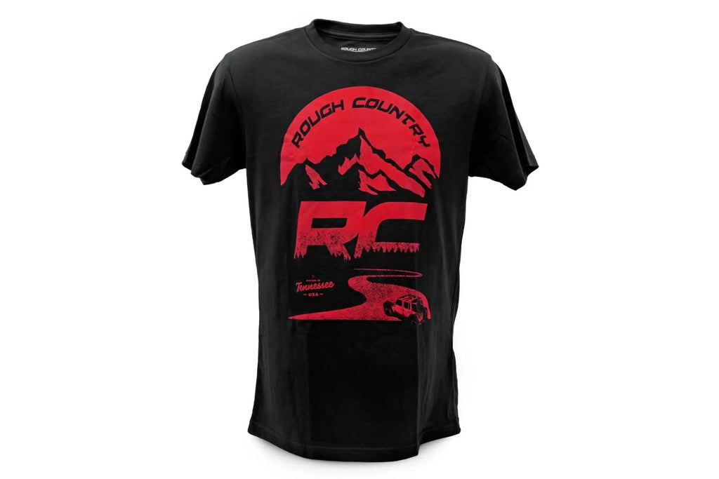 Rough Country T-Shirt | RC Mountains | Black | XL by Rough Country
