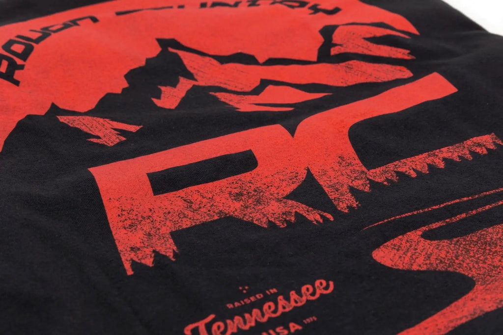 Rough Country T-Shirt | RC Mountains | Black | 2XL by Rough Country