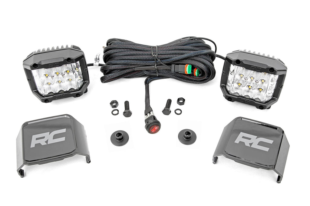 LED Light Kit | Ditch Mount |  2" Chrome Pair | Wide | Ford Bronco 4WD (21-26)