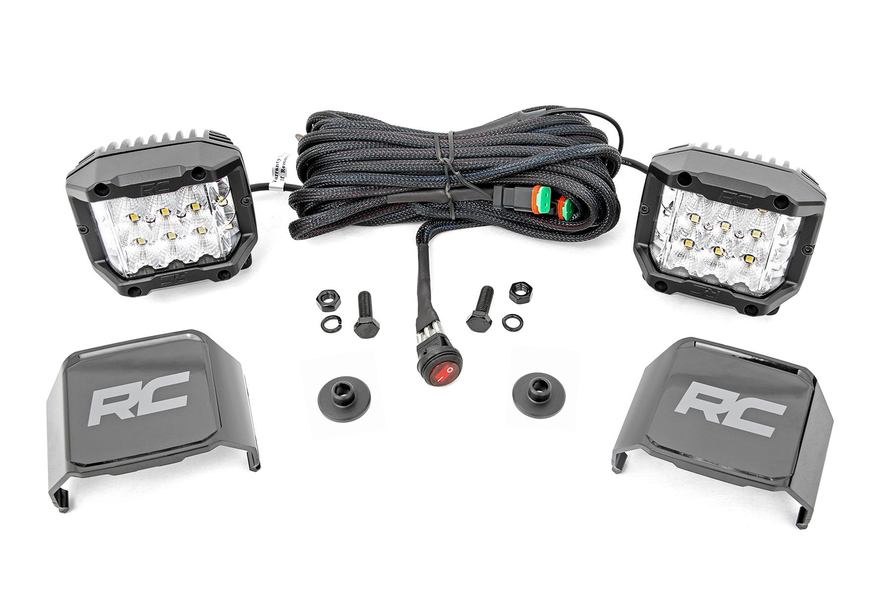 LED Light Kit | Ditch Mount | 2" Chrome Pair | Wide | Ford Bronco 4WD (21-26) by Rough Country