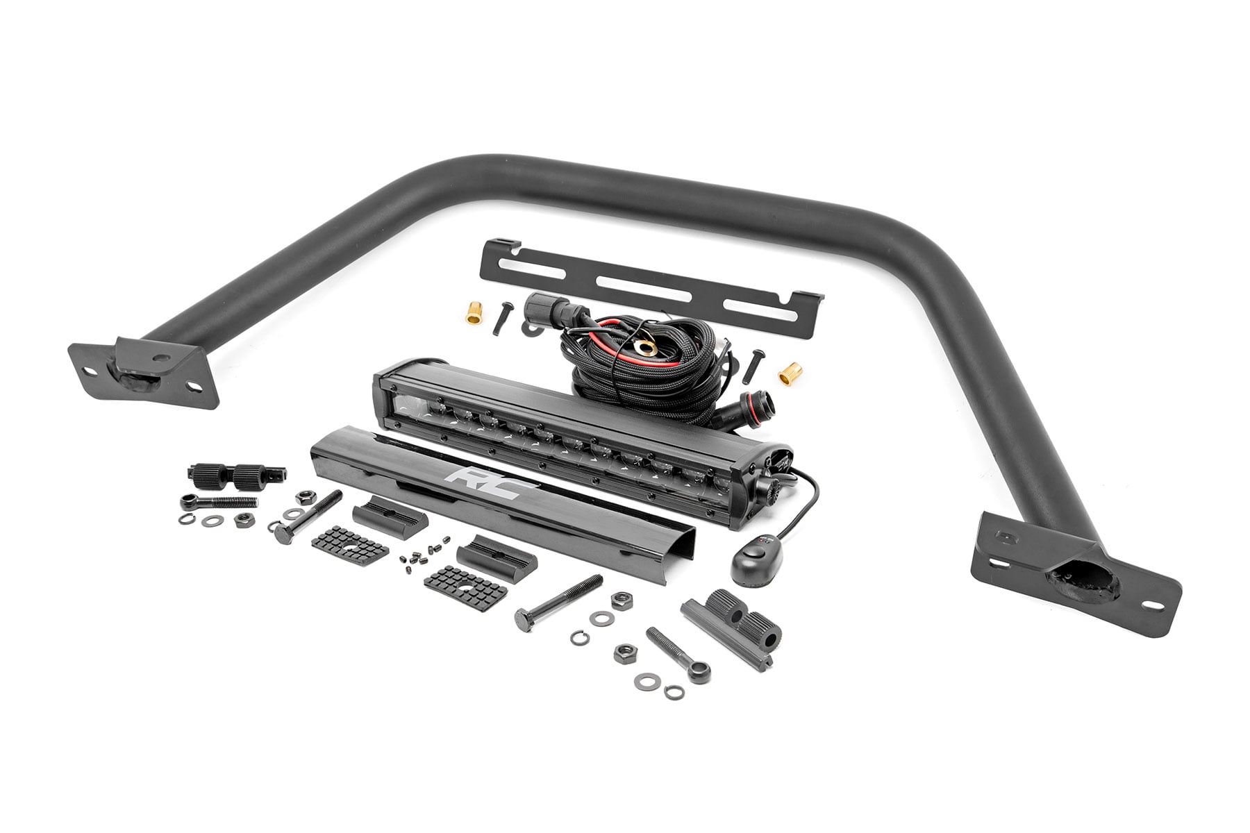 Safari Bar | 12" LED Light Bar | Black | Single Row | OE Modular Steel | Ford Bronco (21-26) by Rough Country