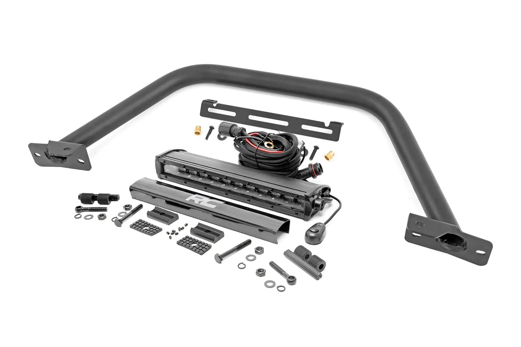 Safari Bar | 12" LED Light Bar | Black | Single Row | OE Modular Steel | Ford Bronco (21-26) by Rough Country