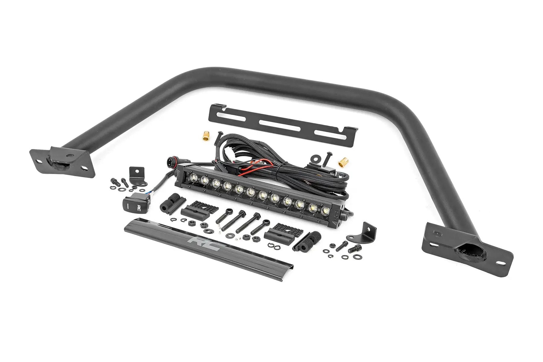 Safari Bar | 12" LED Light Bar | Black | DRL | Single Row | OE Modular Steel | Ford Bronco (21-26) by Rough Country