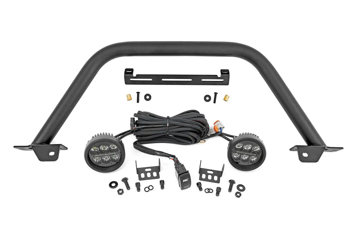 Safari Bar | 3.5" Round LED (Pair) | Black | Amber DRL | OE Modular Steel | Ford Bronco (21-26) by Rough Country