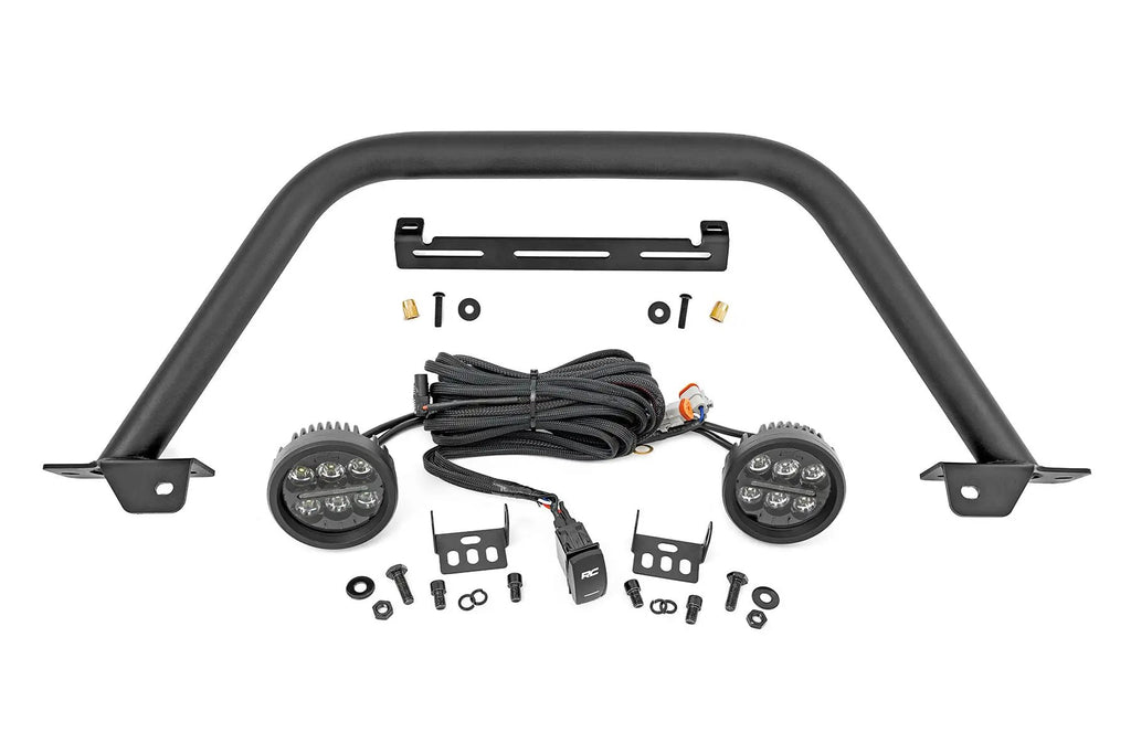 Safari Bar | 3.5" Round LED (Pair) | Black | Amber DRL | OE Modular Steel | Ford Bronco (21-26) by Rough Country