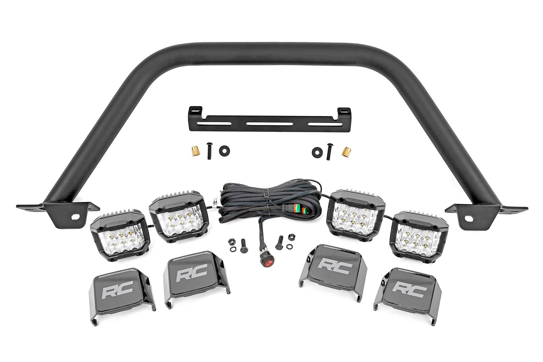 Safari Bar | 3" OSRAM (Quad) | Wide | OE Modular Steel | Ford Bronco (21-26) by Rough Country