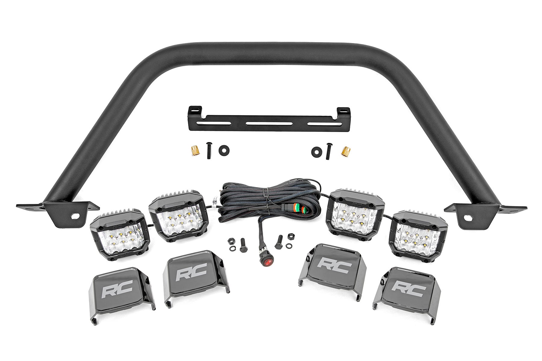 Safari Bar | 3" OSRAM (Quad) | Wide | OE Modular Steel | Ford Bronco (21-26) by Rough Country