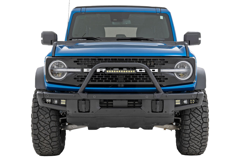 Safari Bar | 12" LED Light Bar | Black | DRL | Single Row | OE Modular Steel | Ford Bronco (21-26) by Rough Country