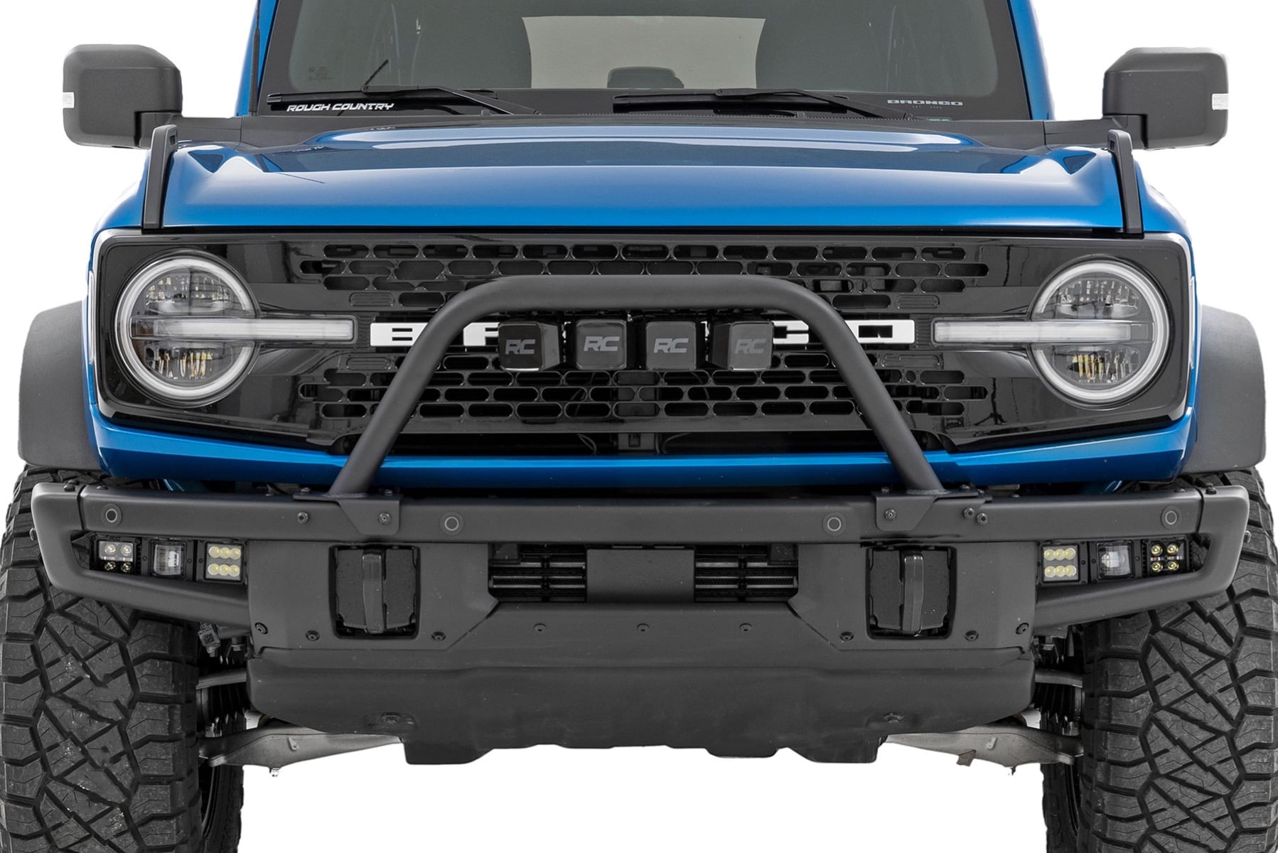 Safari Bar | 3" OSRAM (Quad) | Wide | OE Modular Steel | Ford Bronco (21-26) by Rough Country