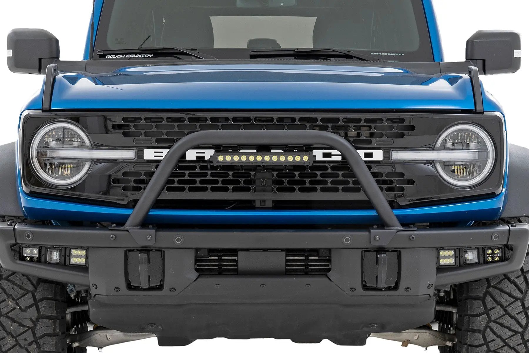 Safari Bar | 12" LED Light Bar | Black | Single Row | OE Modular Steel | Ford Bronco (21-26) by Rough Country