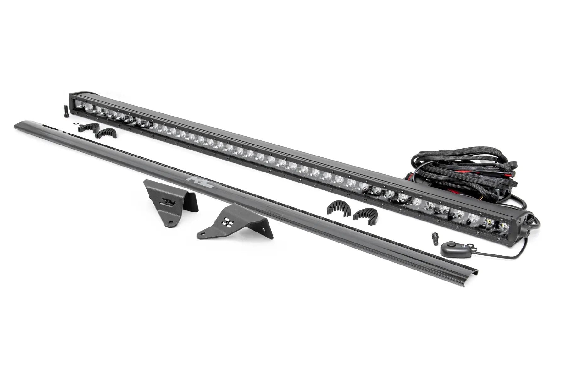 LED Light Kit | Upper Windshield | 40" Black Single Row | Ford Bronco (21-26) by Rough Country