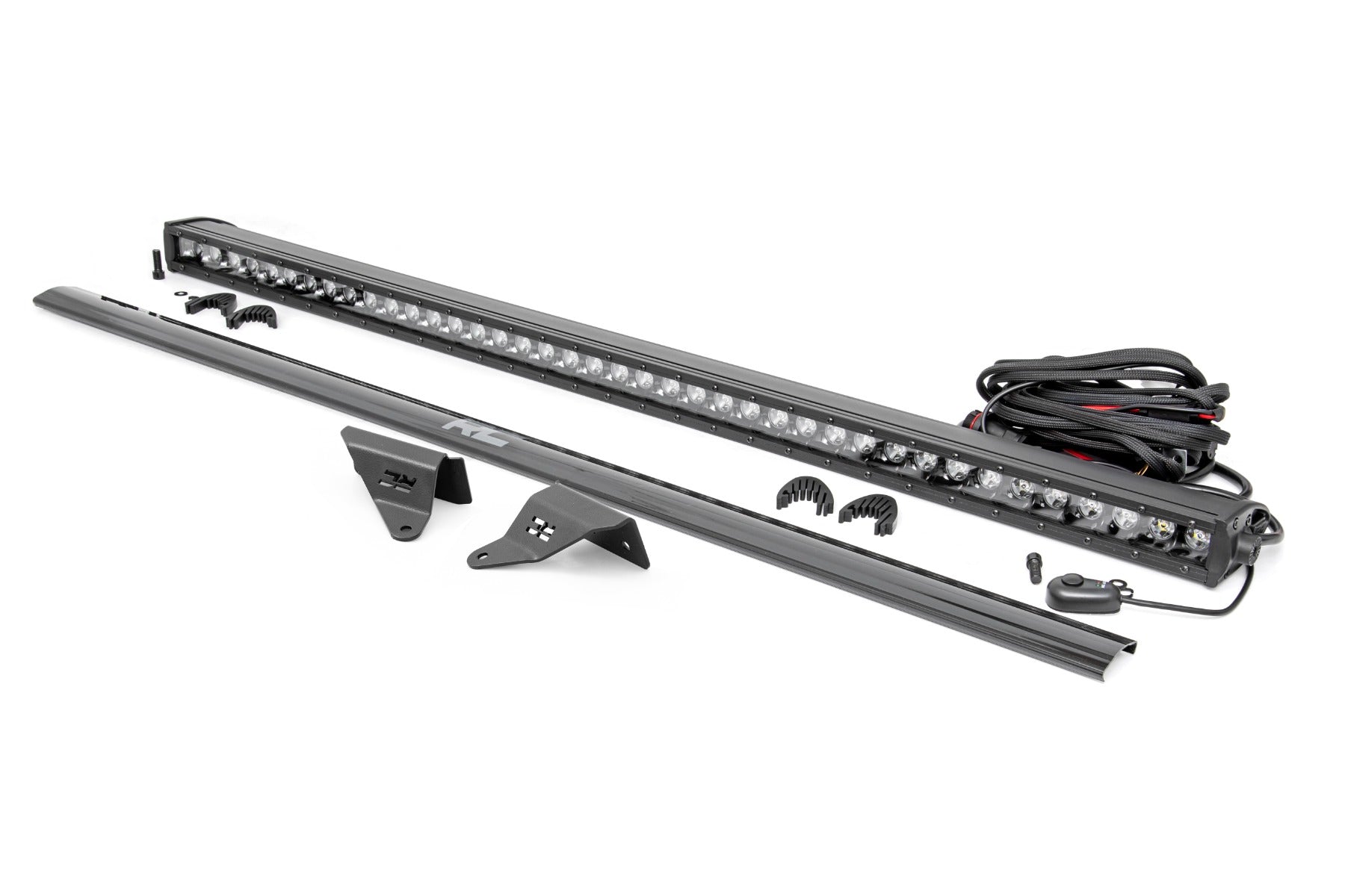 LED Light Kit | Upper Windshield | 40" Black Single Row | Ford Bronco (21-26) by Rough Country