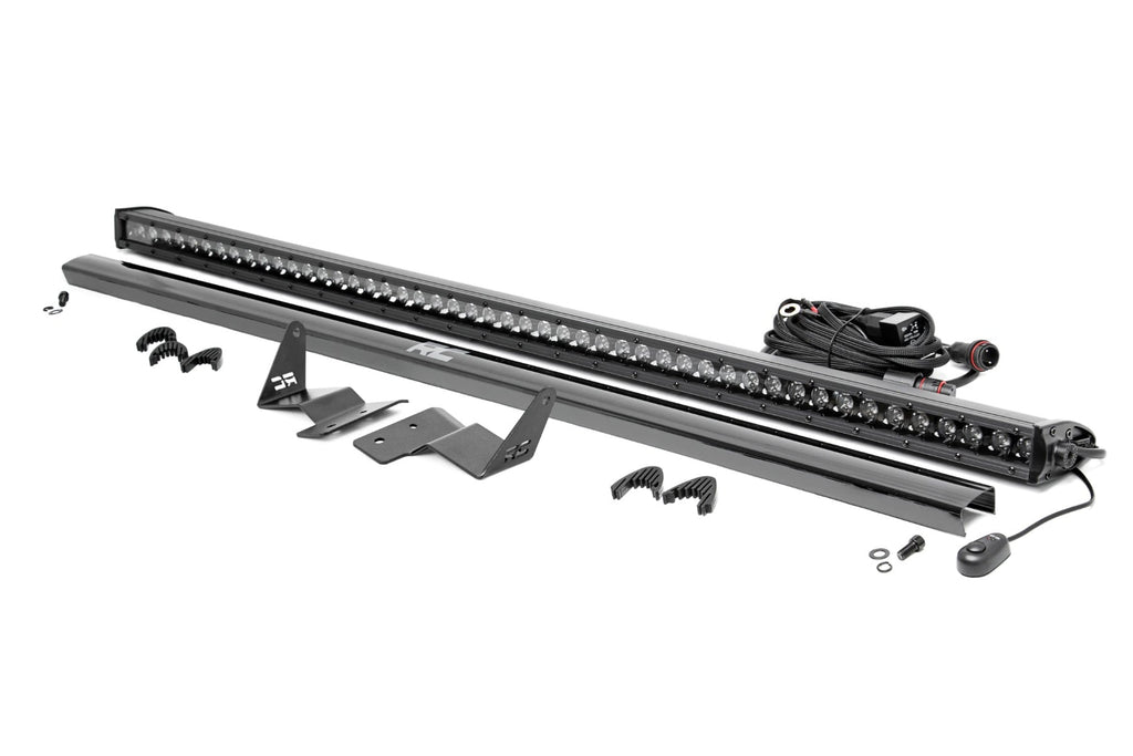 LED Light Kit | Upper Windshield | 50" Black Single Row | Ford Bronco (21-26) by Rough Country