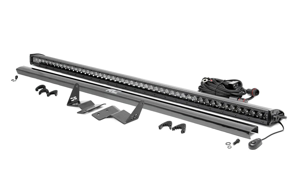 LED Light Kit | Upper Windshield | 50" Black Single Row | Ford Bronco (21-26) by Rough Country
