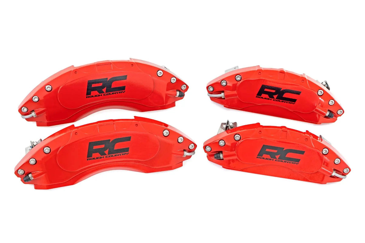 Caliper Covers | Front and Rear | Red | Ford F-250 Super Duty 2WD/4WD (13-22) by Rough Country