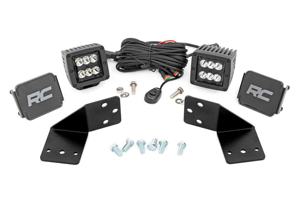 LED Light Kit | Rear Mount | 2" Black Pair | CFMOTO UFORCE 1000 by Rough Country
