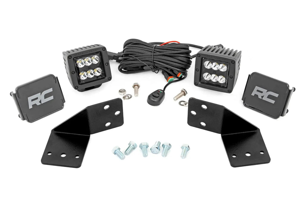 LED Light Kit | Rear Mount | 2" Black Pair | CFMOTO UFORCE 1000 by Rough Country