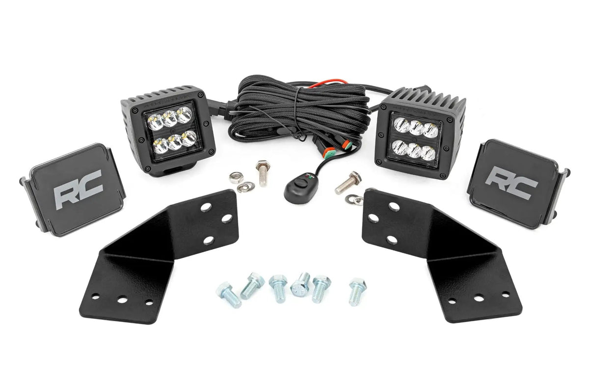 LED Light Kit | Rear Mount | 2" Black Pair | CFMOTO UFORCE 1000 by Rough Country