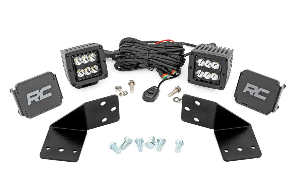 LED Light Kit | Rear Mount | 2" Black Pair | CFMOTO UFORCE 1000 by Rough Country