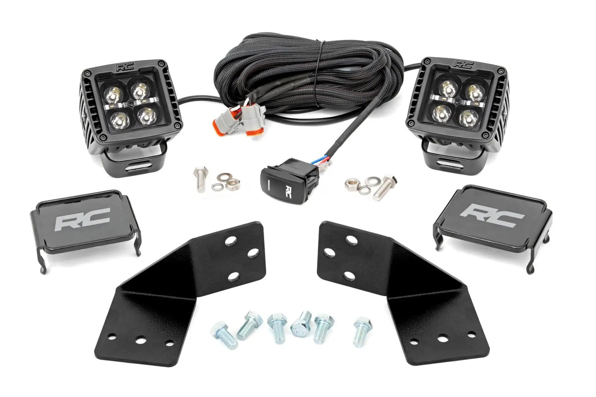 LED Light Kit | Rear Mount | 2" Black Pair | White DRL | CFMOTO UFORCE 1000 by Rough Country