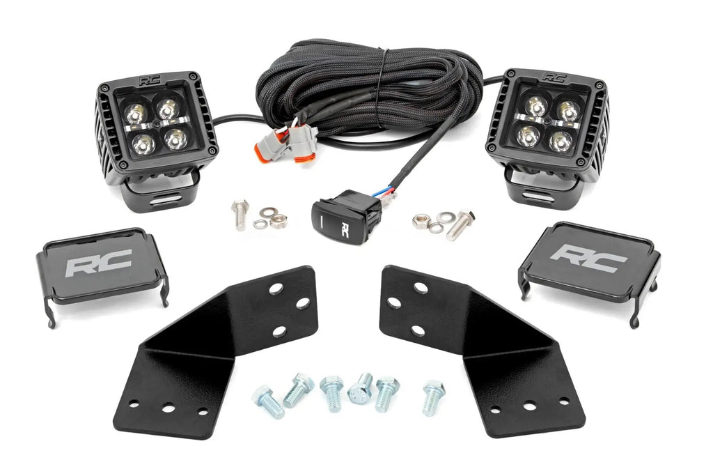 LED Light Kit | Rear Mount | 2" Black Pair | Amber DRL | CFMOTO UFORCE 1000 by Rough Country