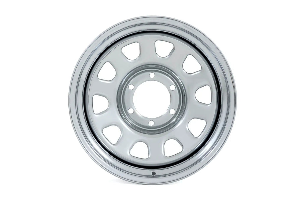Steel Wheel | Chrome | 15x8 | 5x4.5 | 3.30 Bore | -19 by Rough Country