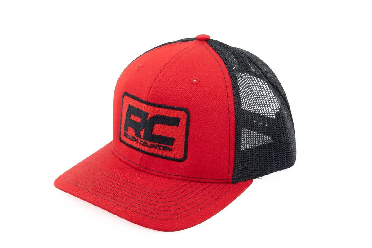 Rough Country Hat | Black Mesh | Rough Country Patch | Black/Red - Richardson 112 by Rough Country