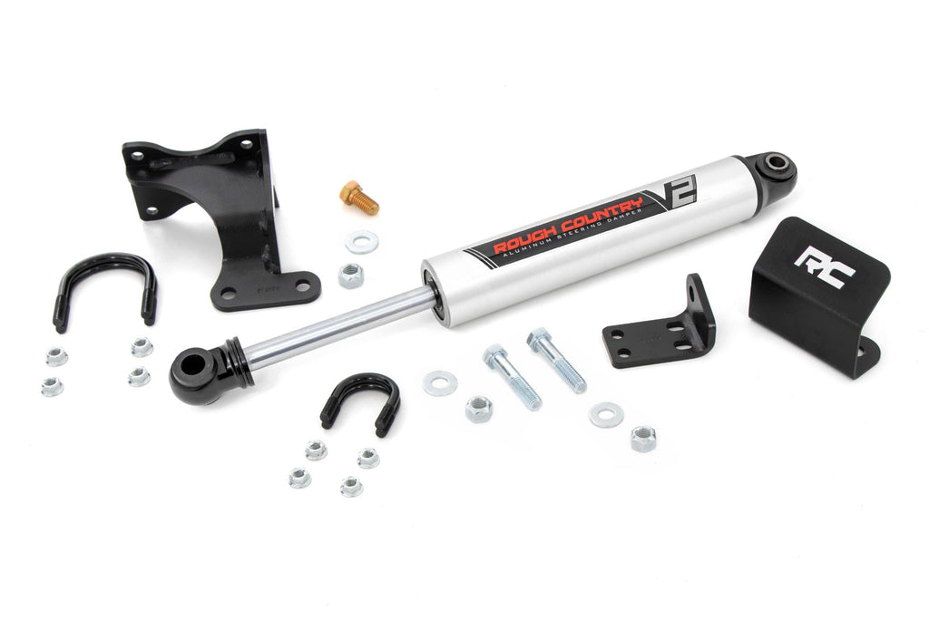 V2 Steering Stabilizer | Axle Bracket | 2-8 Inch Lift | Jeep Wrangler JK/Wrangler Unlimited (07-18) by Rough Country