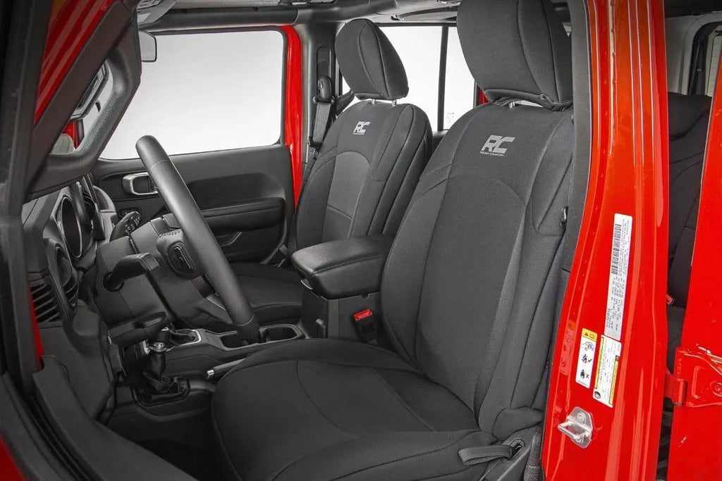 Seat Covers | Front and Rear w/ Armrest | Jeep Wrangler Unlimited 4WD (18-26) by Rough Country