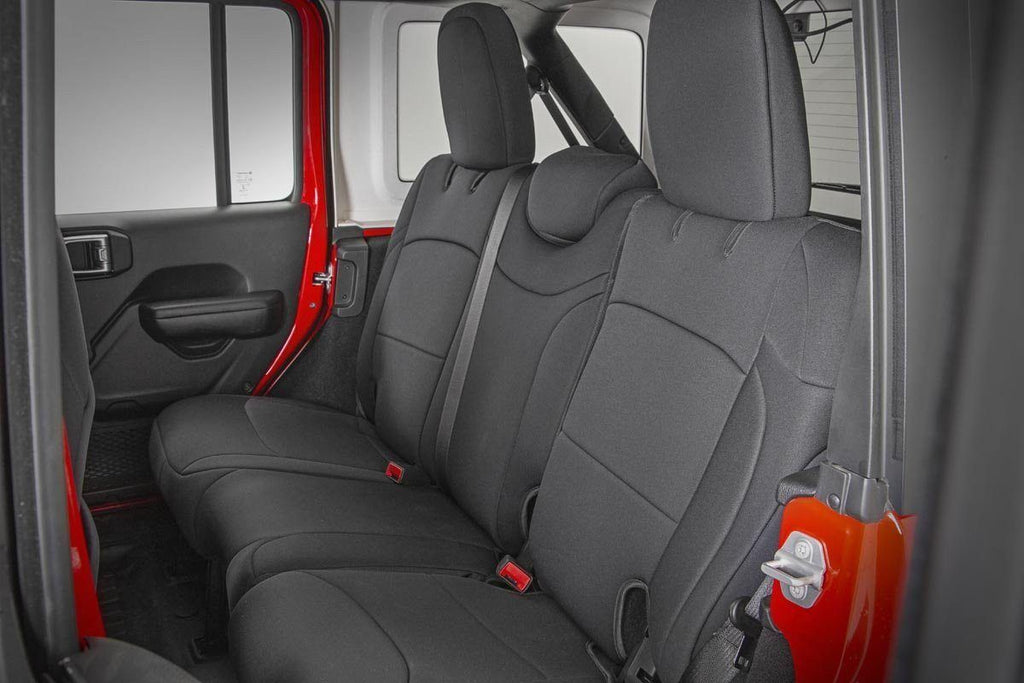 Seat Covers | Front and Rear w/ Armrest | Jeep Wrangler Unlimited 4WD (18-26) by Rough Country