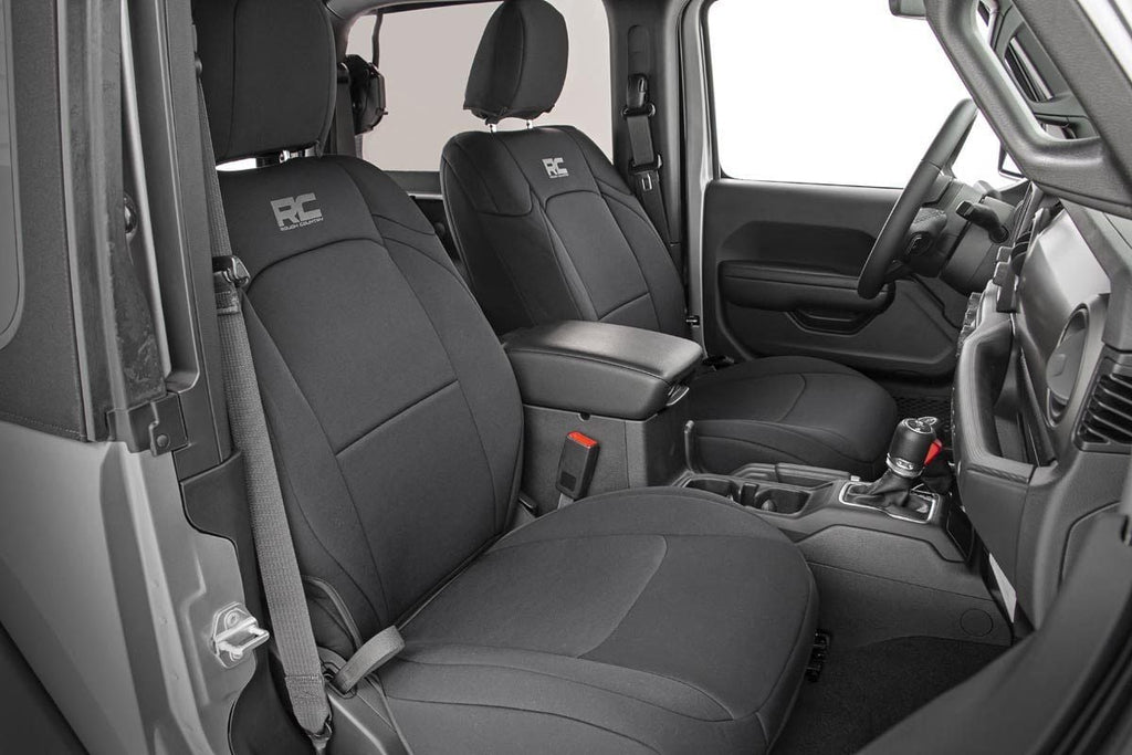 Seat Covers | Front and Rear w/ Armrest | Jeep Wrangler Unlimited 4WD (18-26) by Rough Country