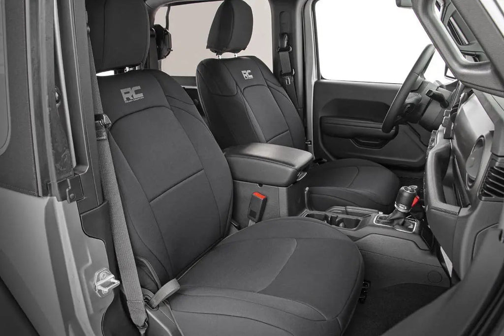 Seat Covers | Front and Rear w/ Armrest | Jeep Wrangler Unlimited 4WD (18-26) by Rough Country