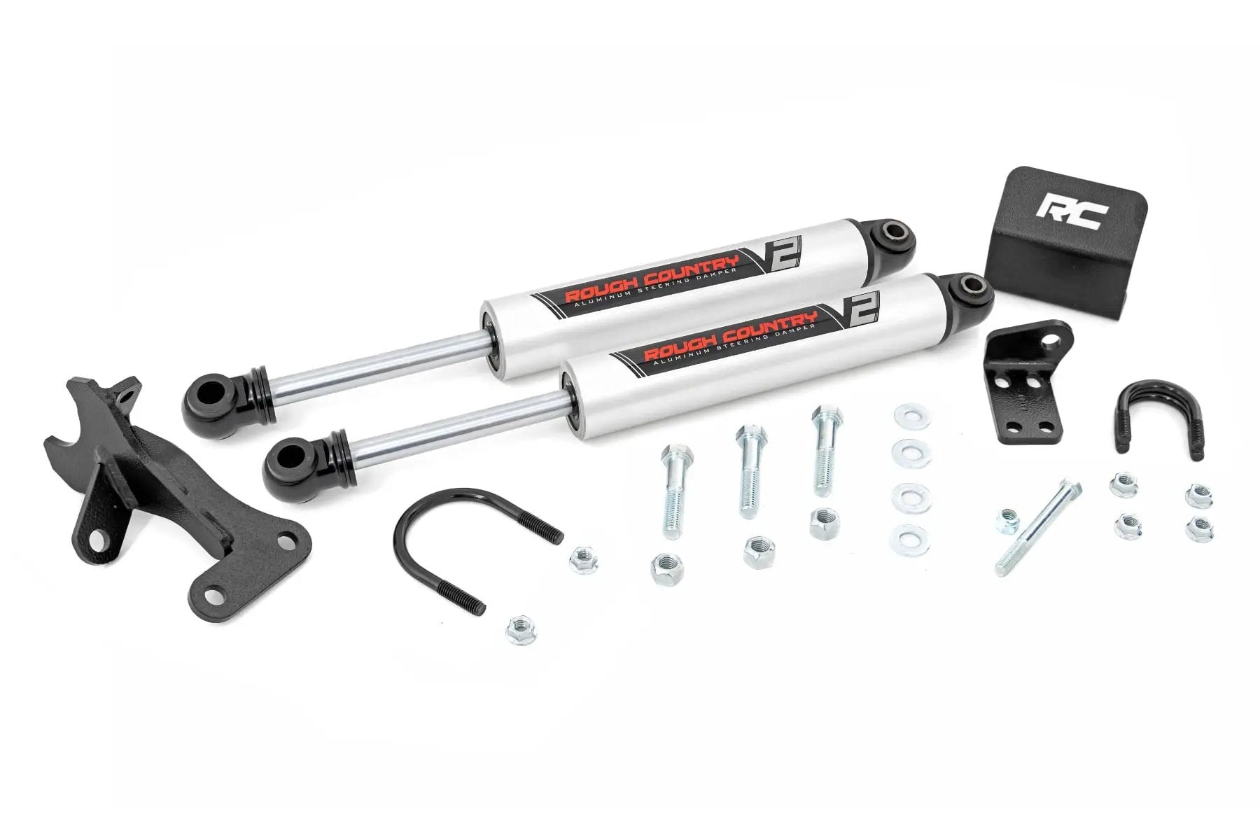 V2 Steering Stabilizer | Dual | 4 Inch Lift | Jeep Grand Cherokee WJ (99-04) by Rough Country