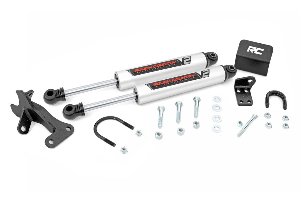 V2 Steering Stabilizer | Dual | 4 Inch Lift | Jeep Grand Cherokee WJ (99-04) by Rough Country