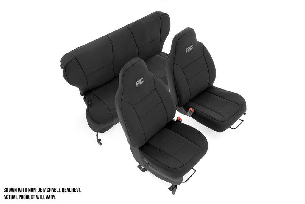 Seat Covers | Detachable Headrest FR & RR | Jeep Cherokee XJ 2WD/4WD (97-01) by Rough Country