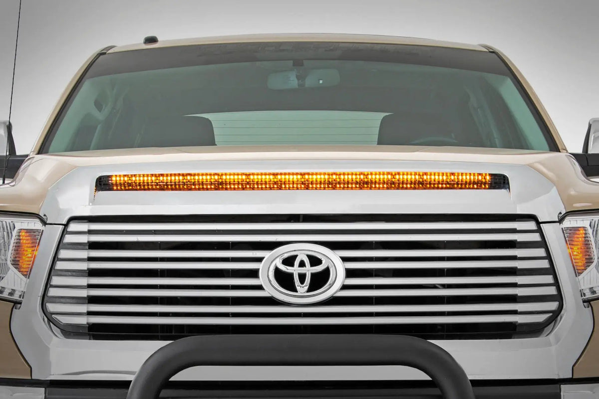 LED Light Kit | Hood Bulge | 40" White/Amber Strip | Toyota Tundra (14-21) by Rough Country