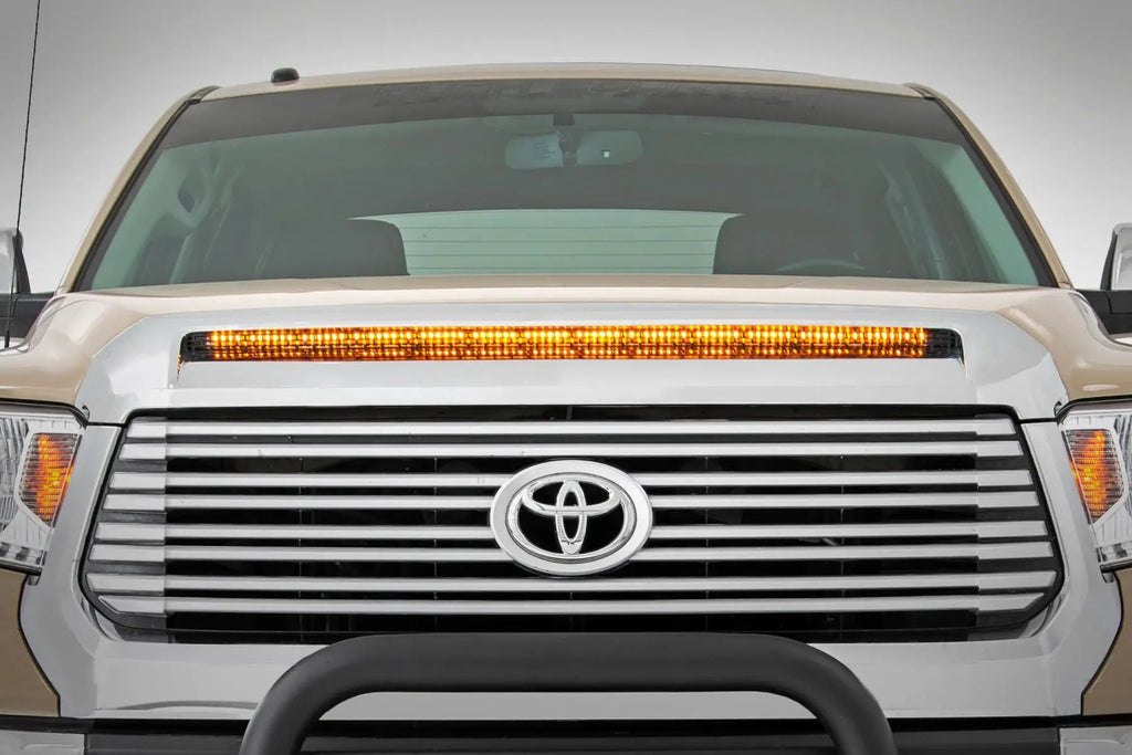 LED Light Kit | Hood Bulge | 40" White/Amber Strip | Toyota Tundra (14-21) by Rough Country