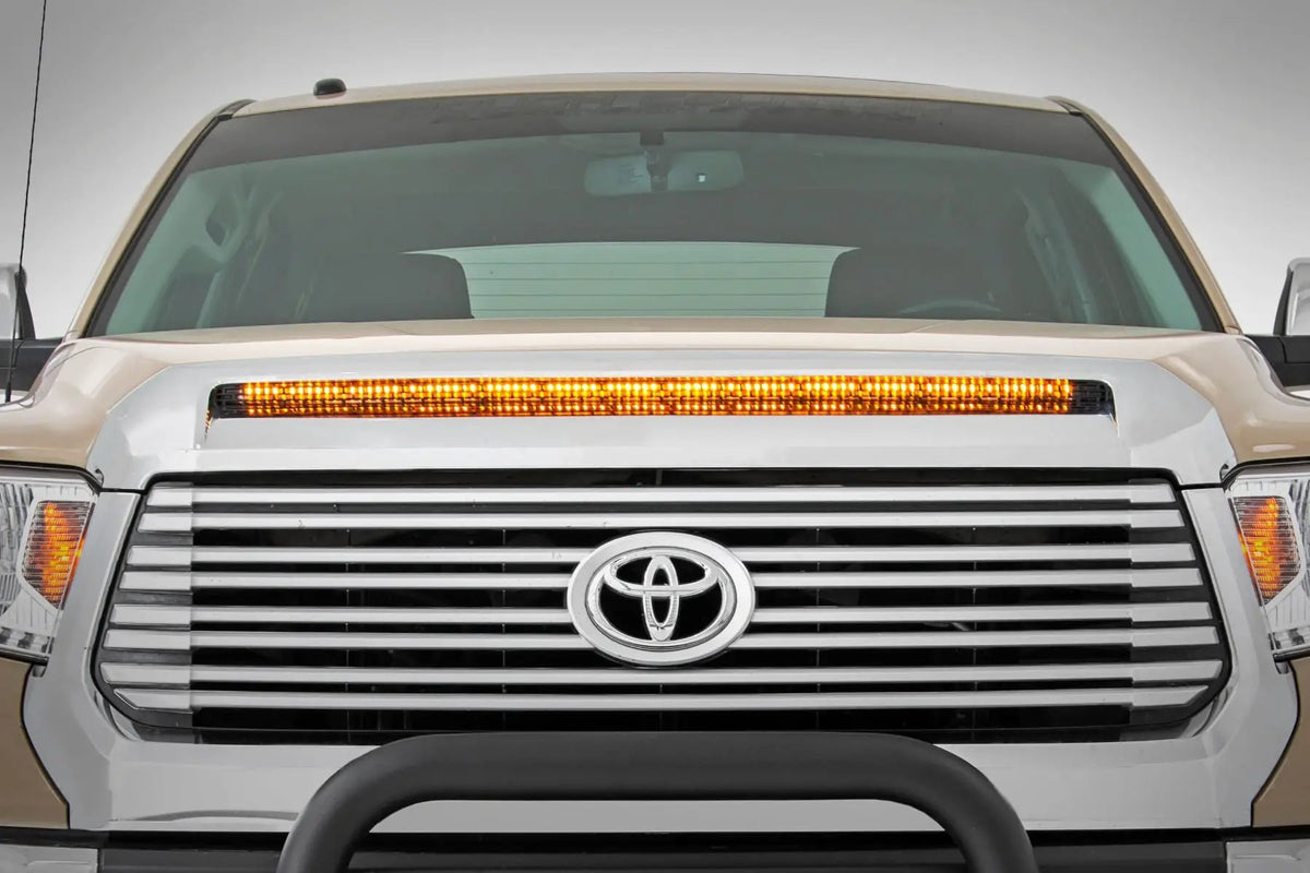 LED Light Kit | Hood Bulge | 40" White/Amber Strip | Toyota Tundra (14-21) by Rough Country