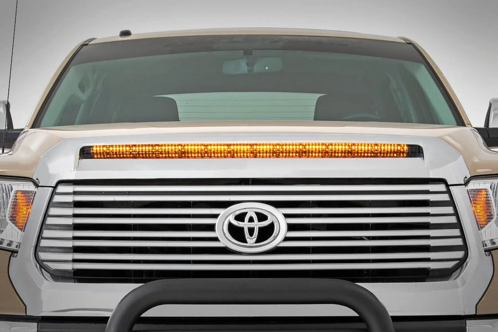 LED Light Kit | Hood Bulge | 40" White/Amber Strip | Toyota Tundra (14-21) by Rough Country