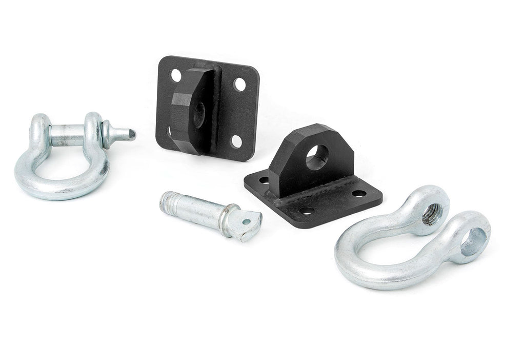 D Ring Shackles and Mounts | TJ Stubby | XJ Winch | Jeep Cherokee XJ (84-01)/Wrangler TJ (97-06) by Rough Country