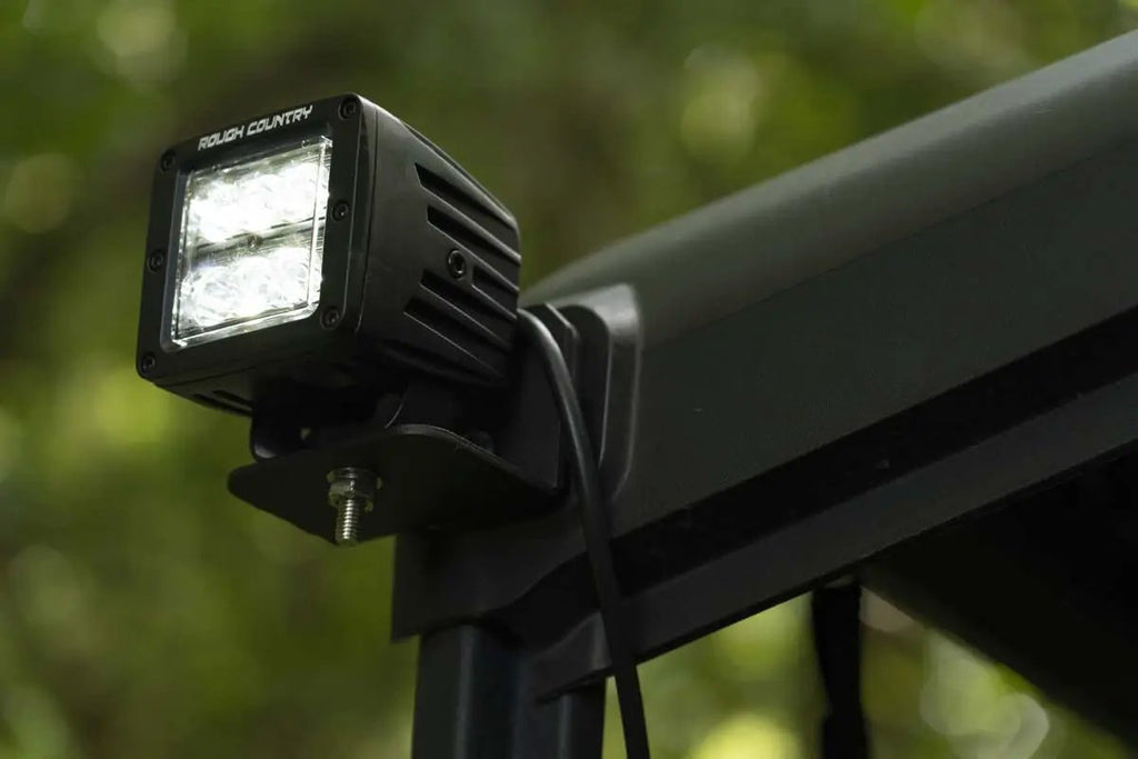 LED Light | Cab Mount | 2" Black Pair | Flood | Can-Am Defender HD 5/HD 8/HD 9/HD 10 by Rough Country