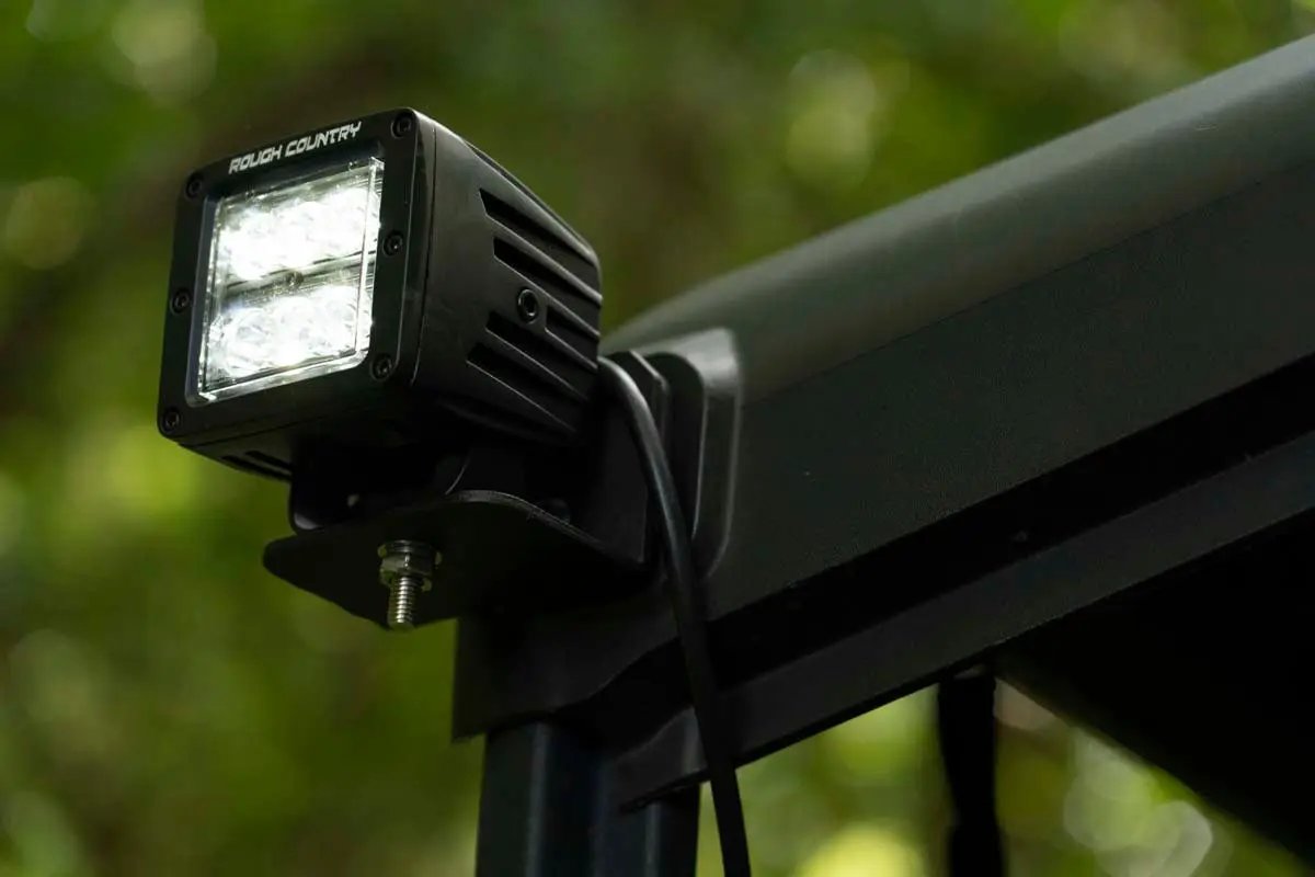 LED Light | Cab Mount | 2" Black Pair | Flood | Can-Am Defender HD 5/HD 8/HD 9/HD 10 by Rough Country