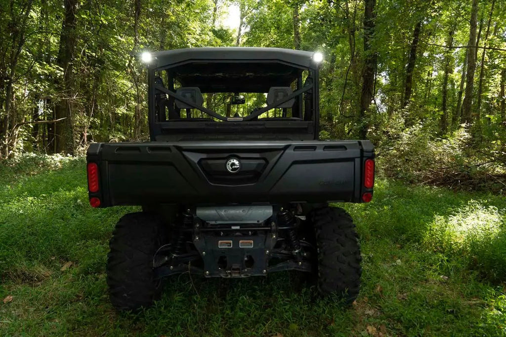 LED Light | Cab Mount | 2" Black Pair | Flood | Can-Am Defender HD 5/HD 8/HD 9/HD 10 by Rough Country